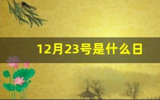 12月23号是什么日子(12月23号是什么日子外国)